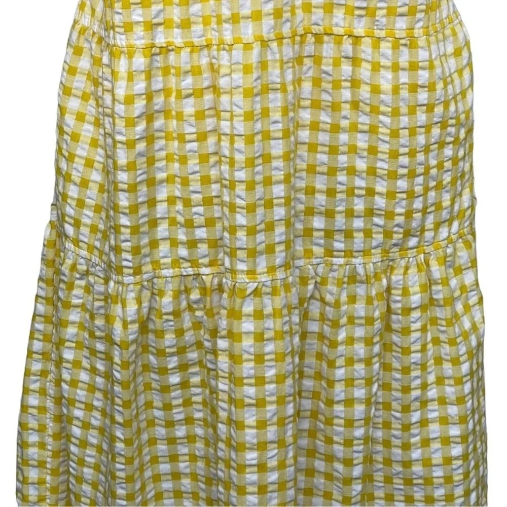 Old Navy Yellow Gingham Tiered Seersucker All-Day Maxi Dress Women's Size S - Picture 5 of 6